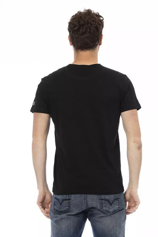 Schwarzes Herren-T-Shirt aus Baumwolle
