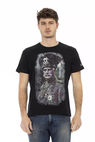 Camiseta negra de algodón para hombre