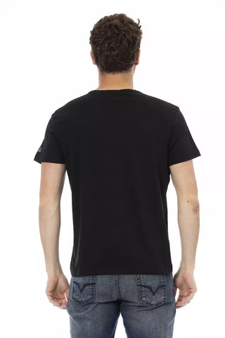 Schwarzes Herren-T-Shirt aus Baumwolle