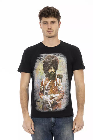 Schwarzes Herren-T-Shirt aus Baumwolle