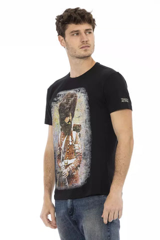 Schwarzes Herren-T-Shirt aus Baumwolle