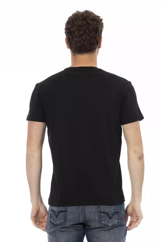 Schwarzes Herren-T-Shirt aus Baumwolle