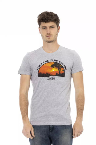 Graues Baumwoll-Herren-T-Shirt