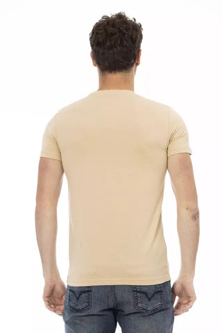 Beiges Baumwoll-Herren-T-Shirt