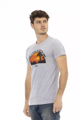 Graues Baumwoll-Herren-T-Shirt