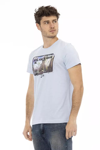Hellblaues Baumwoll-Herren-T-Shirt
