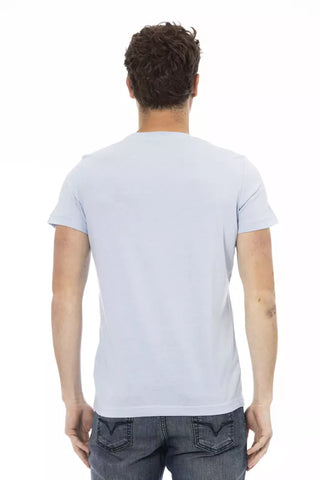 Hellblaues Baumwoll-Herren-T-Shirt