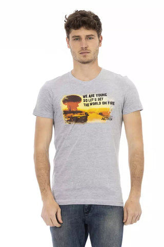 Graues Baumwoll-Herren-T-Shirt
