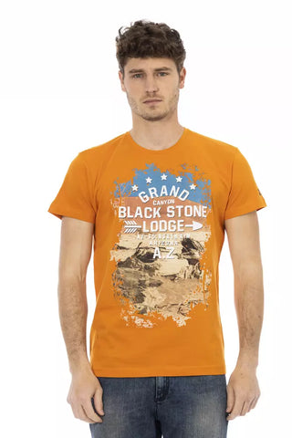Herren-T-Shirt aus orangefarbener Baumwolle