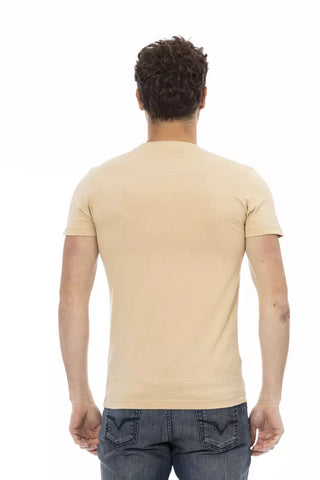 Camiseta de algodón beige para hombre