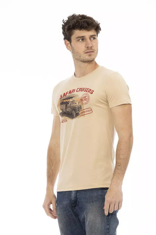 Beiges Baumwoll-Herren-T-Shirt