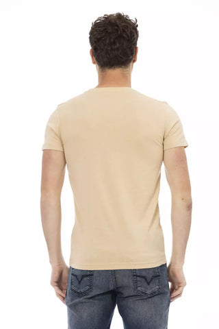 Beiges Baumwoll-Herren-T-Shirt