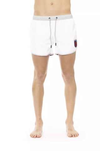 Bañador corto para hombre de poliéster blanco