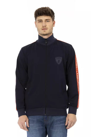Blue Polyester Men Sweatshirt