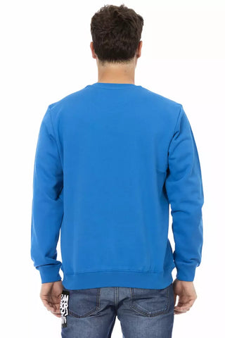 Blauer Baumwollpullover für Herren