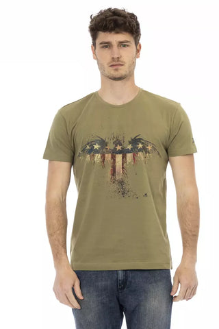 Camiseta de algodón verde para hombre
