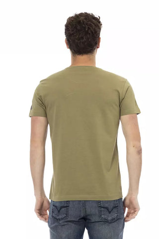 Camiseta de algodón verde para hombre