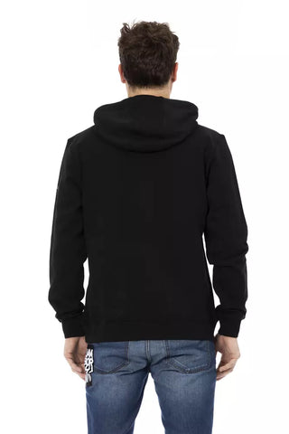 Schwarzer Kapuzenpullover aus Baumwolle für Herren