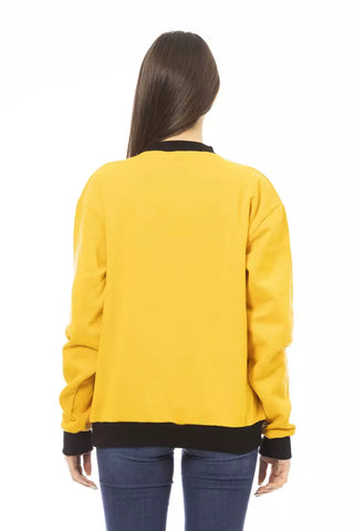 Sudadera amarilla de algodón para mujer con capucha