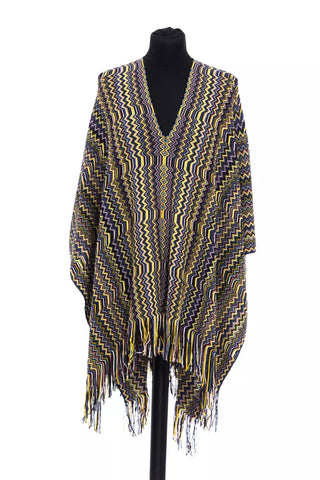 Multicolor Wool Women Poncho