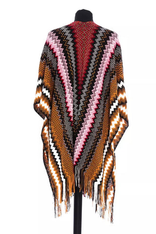 Poncho de lana multicolor para mujer