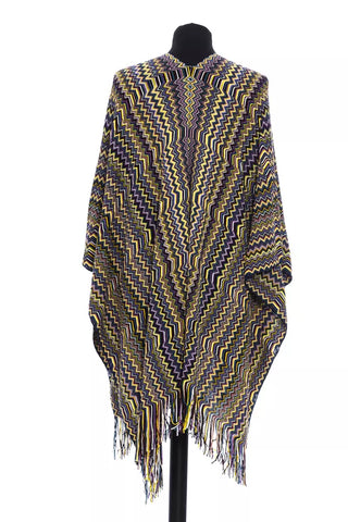 Poncho de lana multicolor para mujer