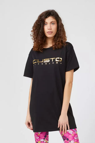 Schwarzes Baumwoll-T-Shirt für Damen