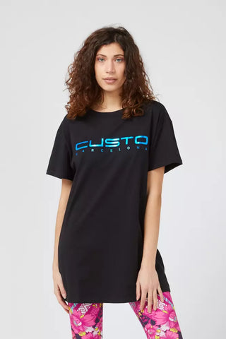 Blaues Baumwoll-T-Shirt für Damen