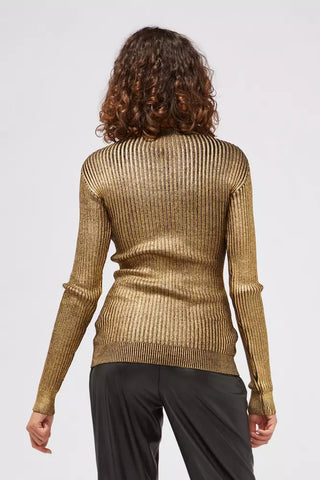 Goldener Wollpullover für Damen
