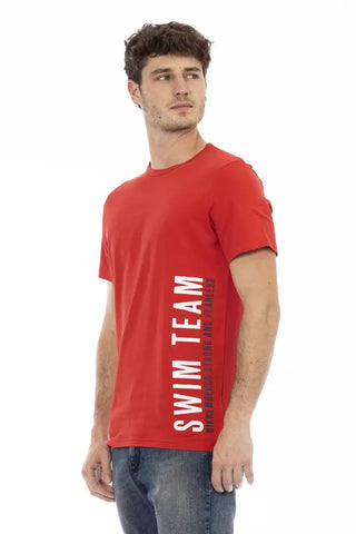 Camiseta de algodón para hombre en rojo