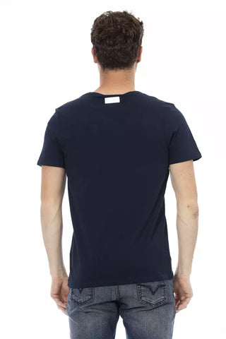 Camiseta de algodón azul para hombre
