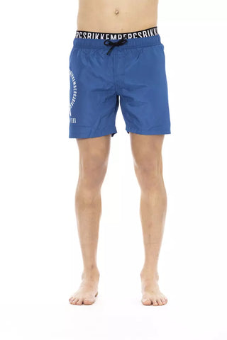 Blaue Polyester Herren Badeshorts