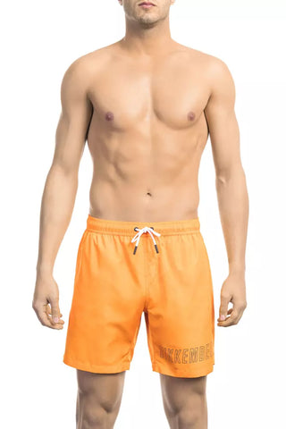 Black Polyester Men Swimsuit
