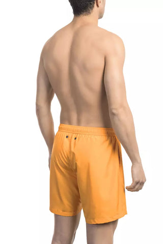 Black Polyester Men Swimsuit
