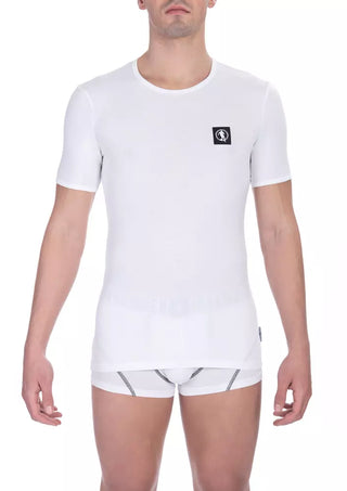 Weißes Herren-T-Shirt aus Baumwolle, Doppelpack, Rundhalsausschnitt