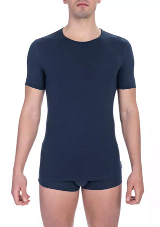 Blaues Baumwoll-Herren-T-Shirt