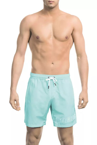 Hellblaue Polyester Herren Badeshorts