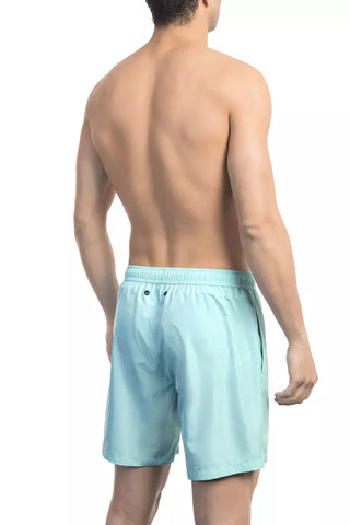 Hellblaue Polyester Herren Badeshorts