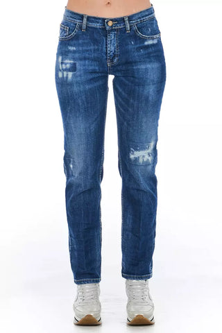 Blaue Baumwoll-Damenjeans