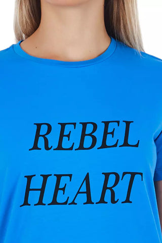 Hellblaues Damen-T-Shirt aus Baumwolle