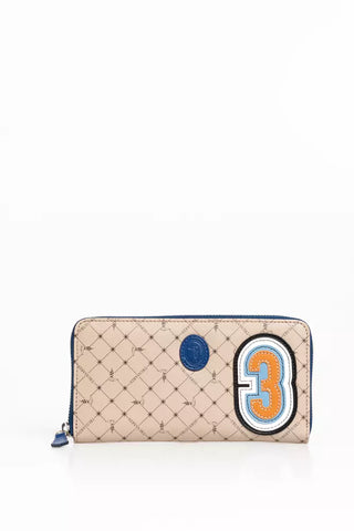 Billetera de cuero beige para hombre