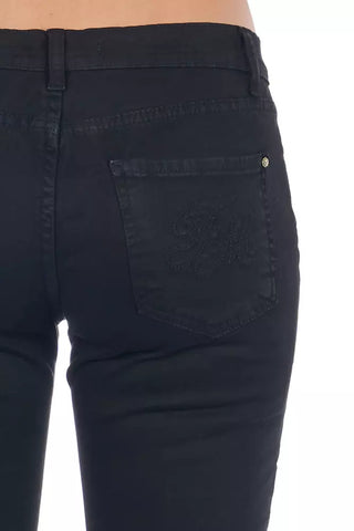 Jeans negros de algodón para mujer