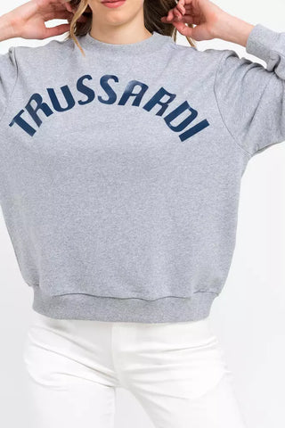 Gray Cotton Women Sweatshirt