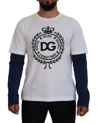 Weißer blauer DG Crown Pullover