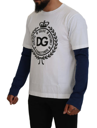 Weißer blauer DG Crown Pullover