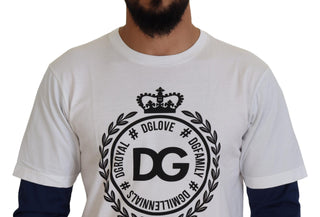 Weißer blauer DG Crown Pullover