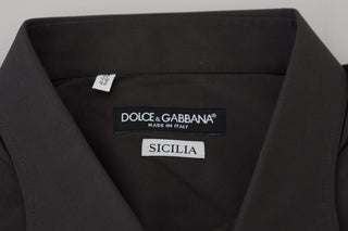 Graues SICILIA Slim Fit Stretch-Hemd