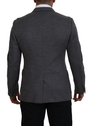Blazer gris de lana elástica ajustada
