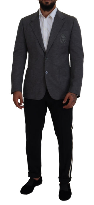 Blazer gris de lana elástica ajustada