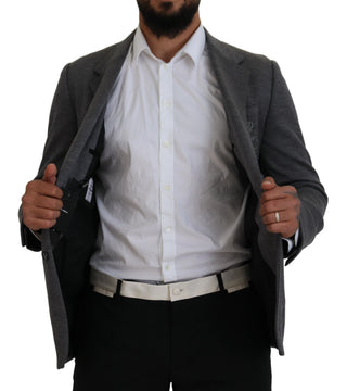 Blazer gris de lana elástica ajustada